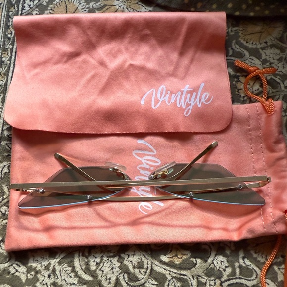 Vintyle Blue Rimless Sunglasses - Picture 4 of 8